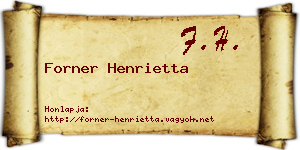 Forner Henrietta névjegykártya