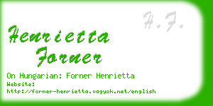 henrietta forner business card